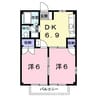 マルベリーヒルズＣ棟 2DKの間取り