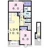 レーヴ・フォルム 2LDKの間取り