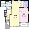 オー　ルージュＢ 1LDKの間取り