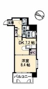 フラットリア笠岡 1DKの間取り
