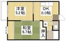 エルハイムA棟 2DKの間取り