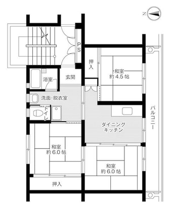 間取図 ビレッジハウス能島7号棟