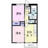 ピュアハウスユウ 2DKの間取り