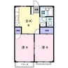 エルディムルナＢ 2DKの間取り