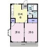 エルディム白馬 2DKの間取り