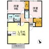 ソレーユガーデンB棟 2LDKの間取り