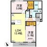 D-residence東川口S 2LDKの間取り