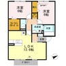 エタージュ 2LDKの間取り