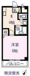 エクセル春日 1Kの間取り
