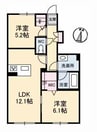 シャーメゾンファンスタ 2LDKの間取り