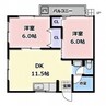 オリーブコート東川口A 2LDKの間取り