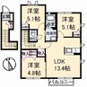 ヴィラシオン木之庄　Ｂ棟 3LDKの間取り