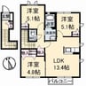 ヴィラシオン木之庄　Ｂ棟 3LDKの間取り