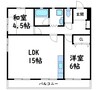 ソレイユ木之庄 2LDKの間取り