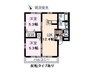 サンモール大谷D 2LDKの間取り