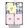 シティハイツ高木Ａ 2DKの間取り
