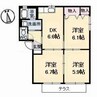 アルファパークA棟 3DKの間取り