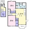 フロール清風Ａ 2LDKの間取り