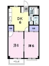 エルディム天道 2DKの間取り