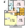 セジュールセラ　C棟 2LDKの間取り