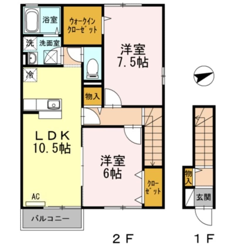 間取図 ローズコートヤマサ　B棟