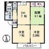 グランドールマツヤ 3DKの間取り