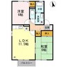 セジュール渡邊 C棟 2LDKの間取り