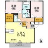 ウィルモア手城 C棟 2LDKの間取り