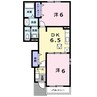 オアゾ芦水館 2DKの間取り
