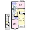 エバーグレイス 2LDKの間取り