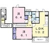 プリムローズ　しんいち 2LDKの間取り