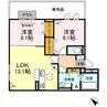 エコール草戸 2LDKの間取り