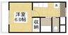 居倉マンション 1Kの間取り