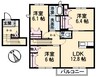 ヴィラロトス　Ｂ 3LDKの間取り