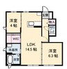 グランドメゾン石岡 2LDKの間取り