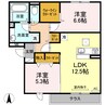 グッディⅡ 2LDKの間取り