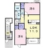 メゾン　シャルマンＡ 2LDKの間取り