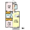 リバーノース 2LDKの間取り