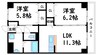 ポルポラ 2LDKの間取り