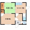 平川住宅　南 2DKの間取り
