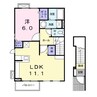 アルドールＢ 1LDKの間取り