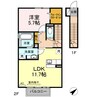 セジュールセラF 1LDKの間取り