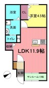 アルデバランＢ棟 1LDK+Sの間取り