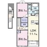 ベル　ルミエールⅠ 2LDKの間取り