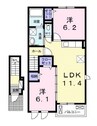 グリーンビレッジⅢ　Ａ 2LDKの間取り