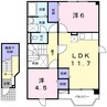 エーデルハイム 2LDKの間取り