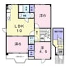 サンロード福山Ａ 3LDKの間取り