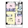 メルヴェイュ・ロジュマン 2LDKの間取り
