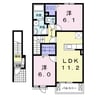 サンライトグレイスⅡ 2LDKの間取り