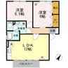 セジュール引野 2LDKの間取り